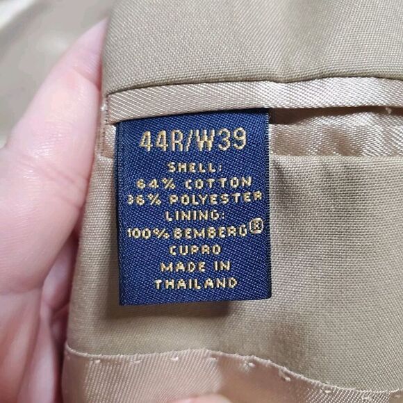 Brooks Brothers Blazer Size 44R Beige Cotton Blend Cupro Lining Jacket 346 Mens - Picture 13 of 16